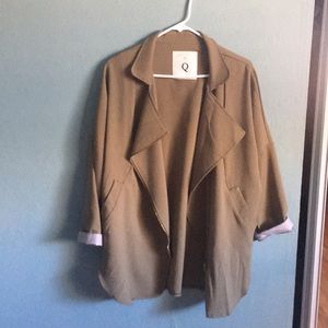 Olive colored blazer coat